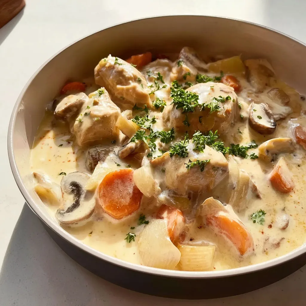 Blanquette de Poulet Savoureuse aux Champignons: Recette Facile