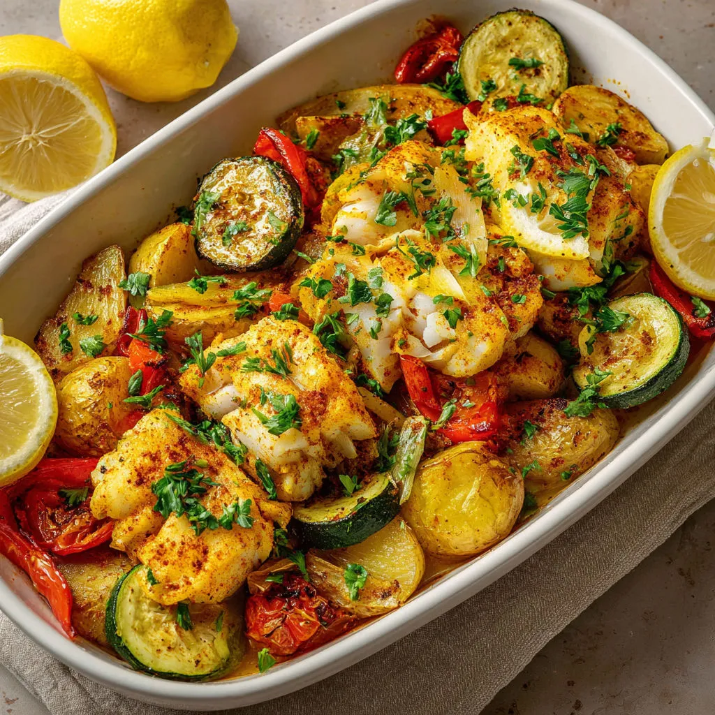 Cabillaud croustillant et épicé cuit au four