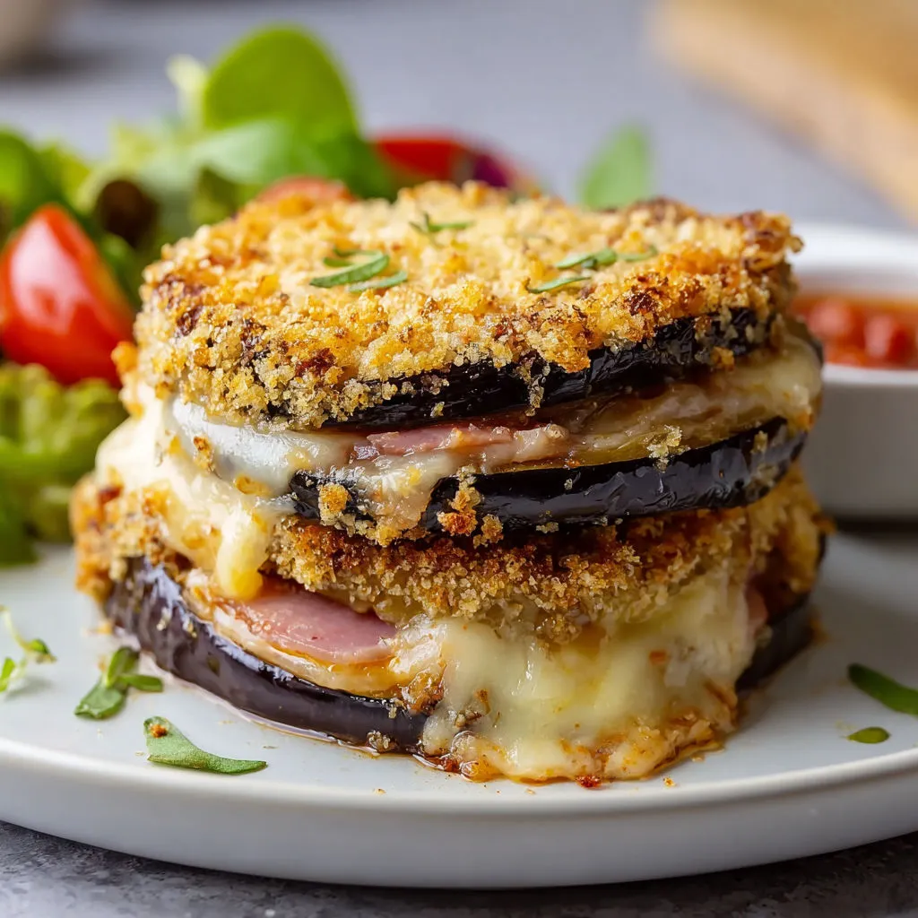 Cordon bleu d'aubergine croustillant : recette gourmande et savoureuse