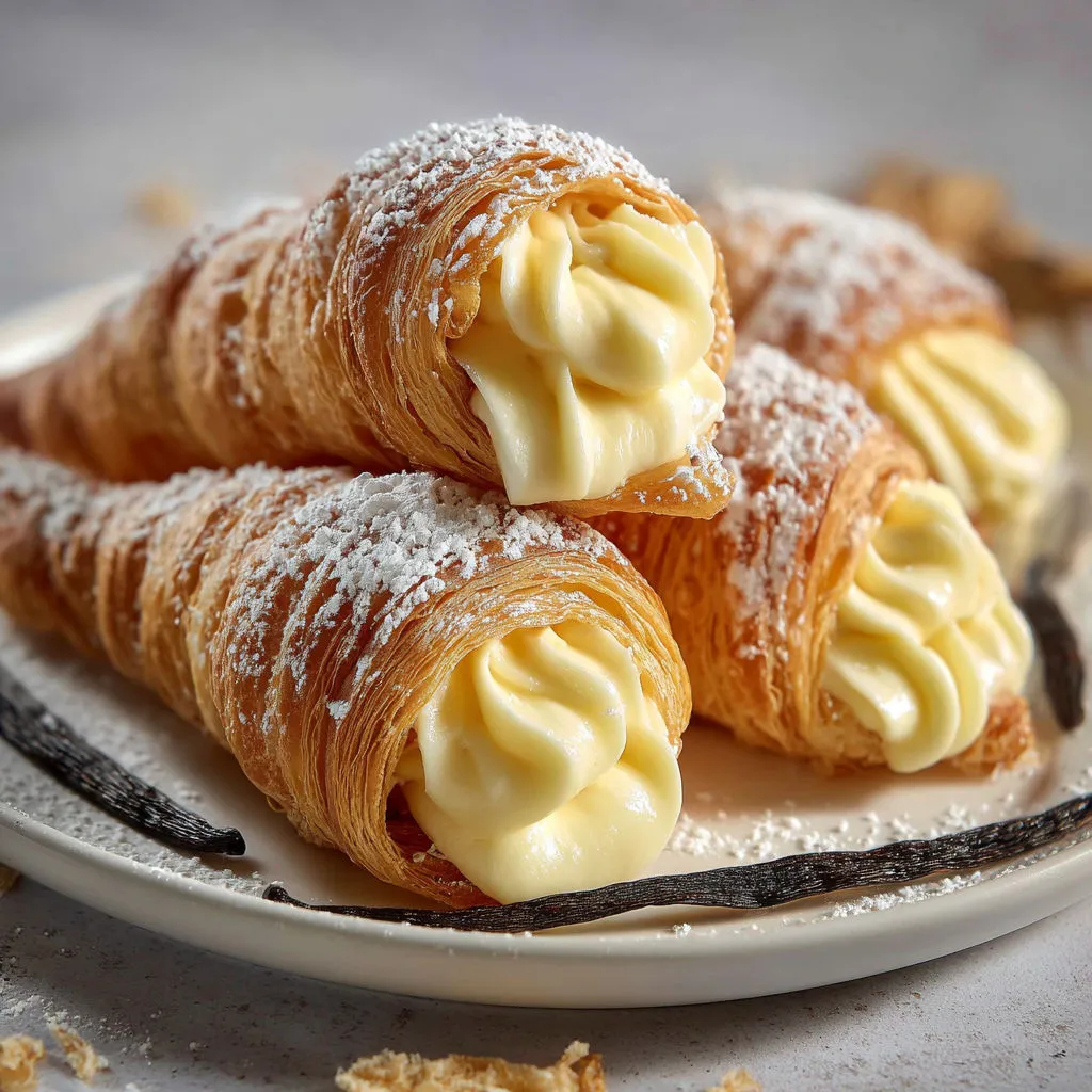 Cornets feuilletés à la crème pâtissière: recette gourmande et facile