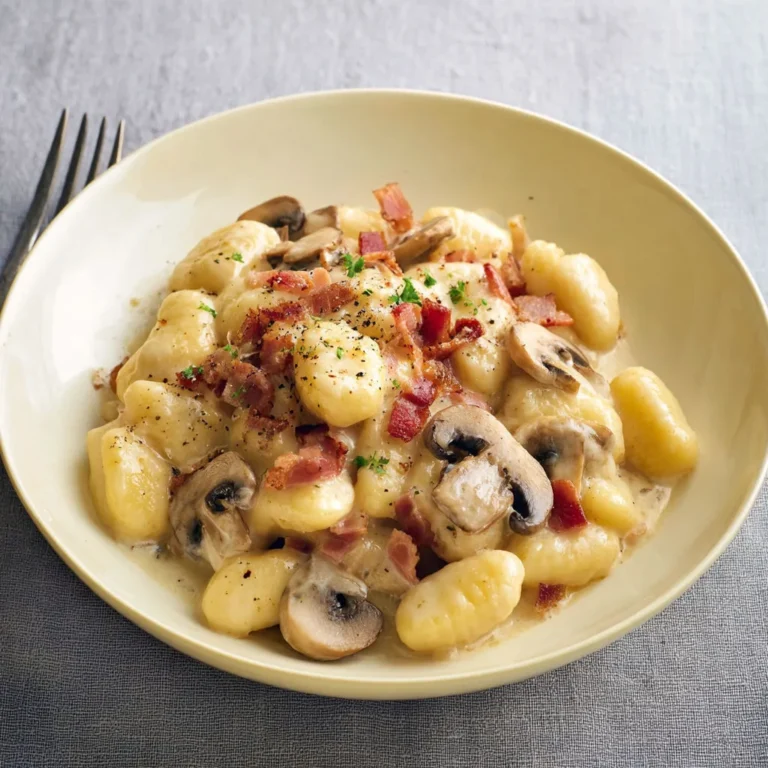 Délice de gnocchis au fromage et bacon croustillant