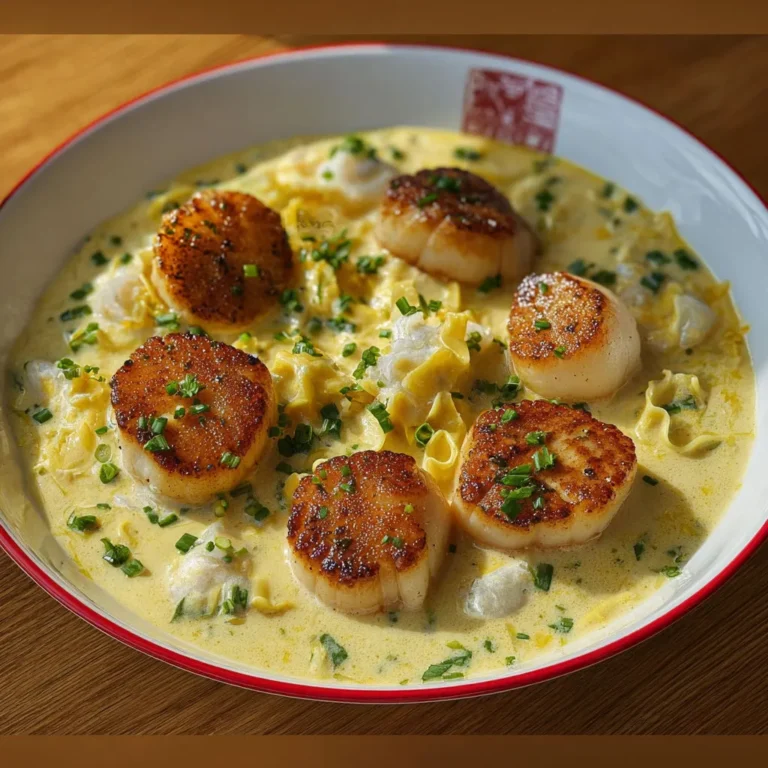 Délice de Saint-Jacques nappées d'une sauce Normande onctueuse