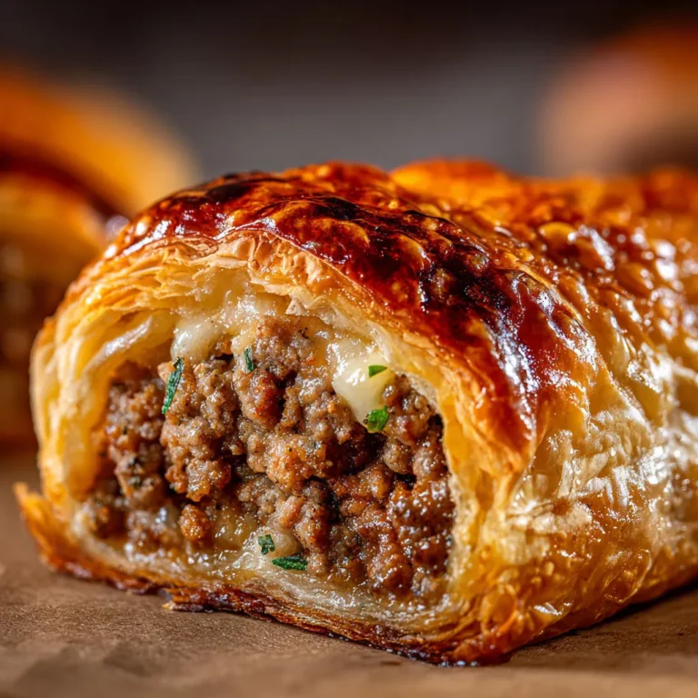 Délice Feuilleté: Roulé Viande et Fromage Savoureux