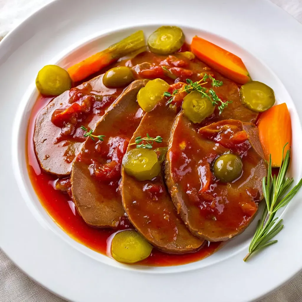 Délice épicé: recette langue boeuf sauce piquante