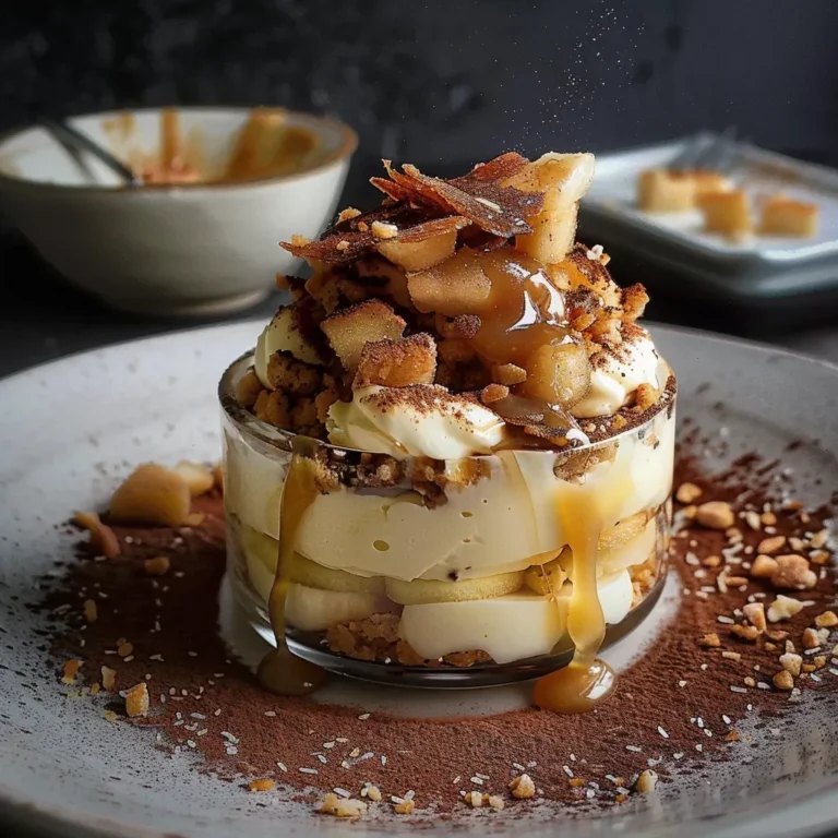 Délice sucré : Tiramisu aux pommes caramélisées