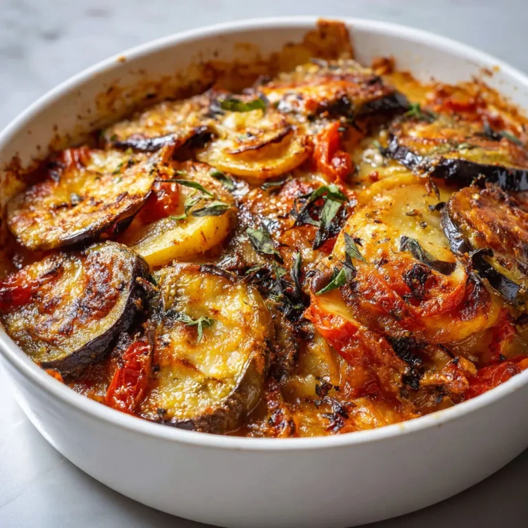 Délicieuse casserole aubergines, pommes de terre et tomates!