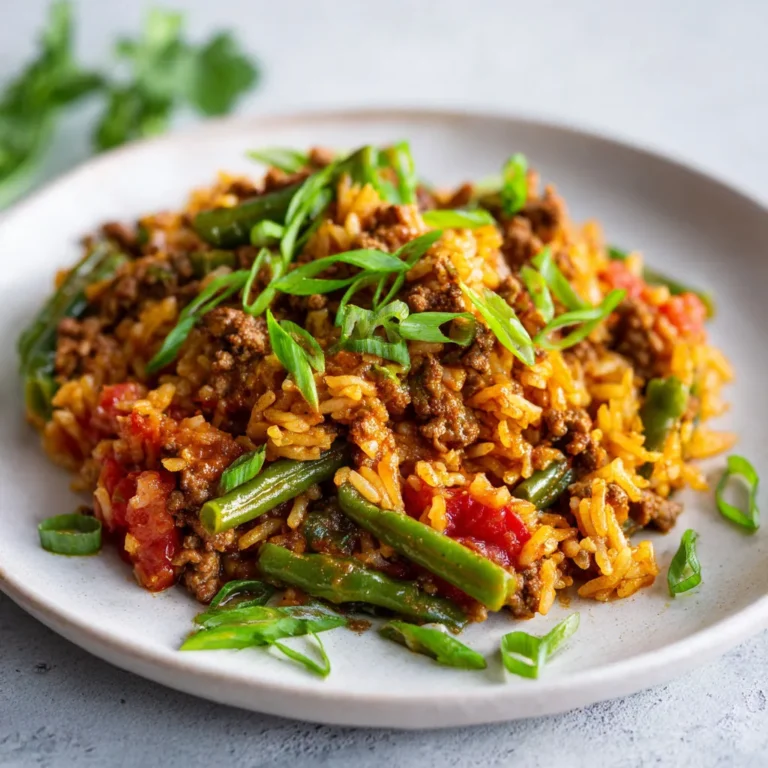 Délicieuse casserole de riz au boeuf et tomates