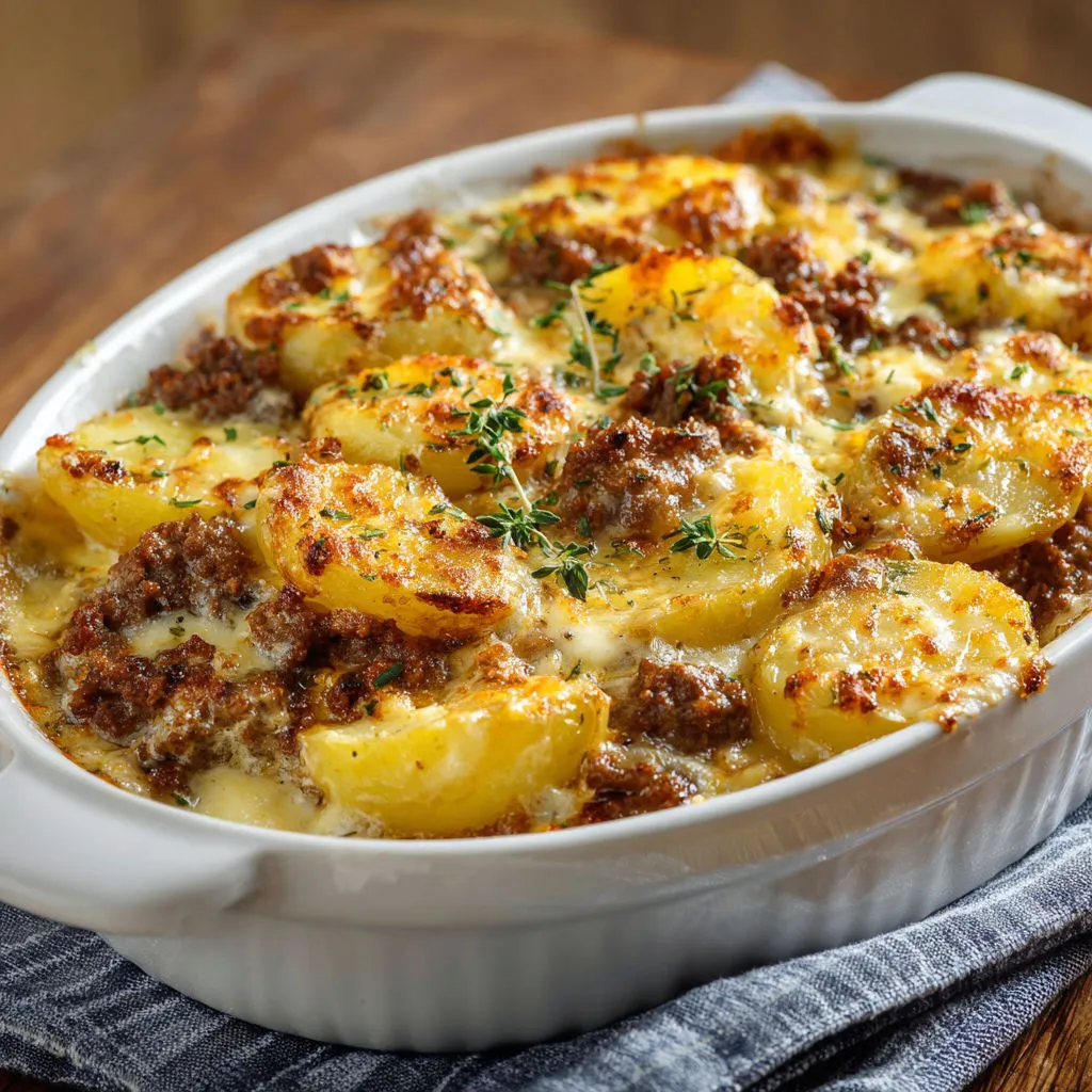 Délicieuse Casserole Pommes de Terre Bœuf au Four