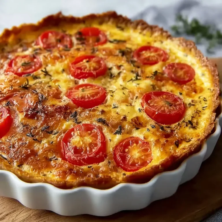 Délicieuse quiche thon tomate sans pâte, facile et rapide