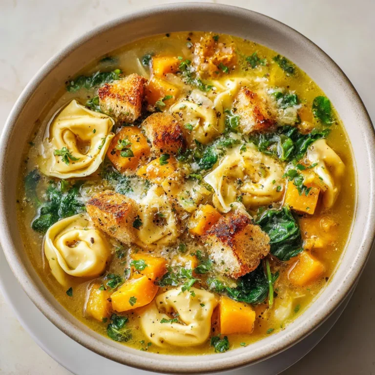 Délicieuse soupe tortellinis à la courge: recette facile et savoureuse
