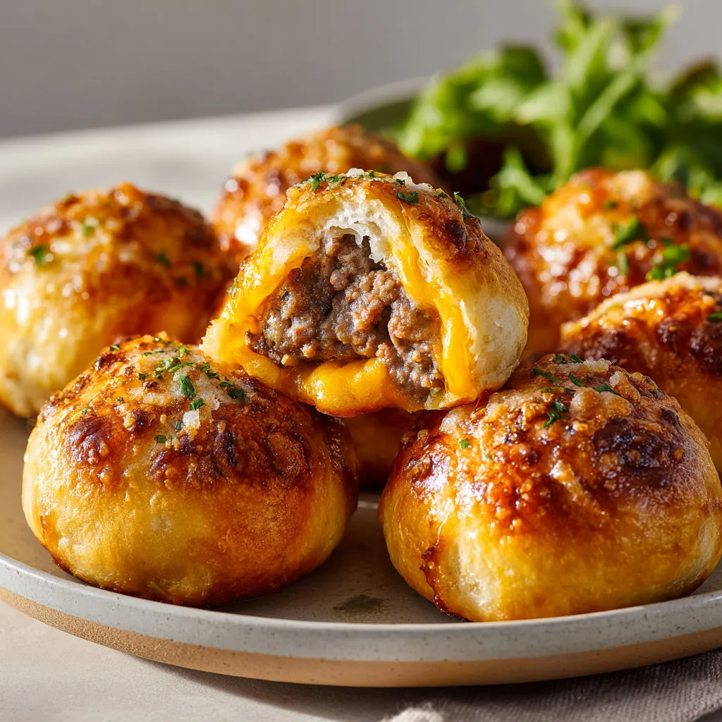 Délicieuses boulettes cheeseburger à l'ail parmesan