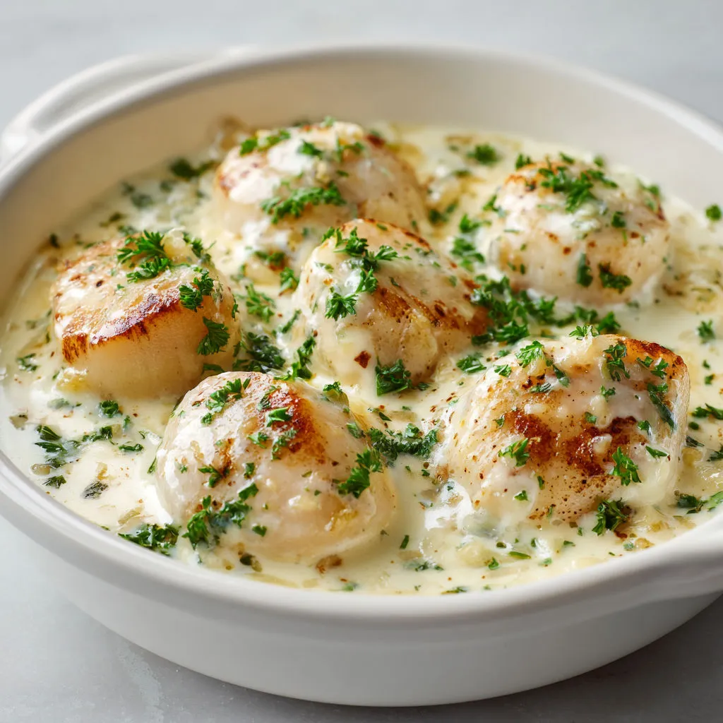 Délicieuses cassolettes Saint-Jacques au vin blanc !