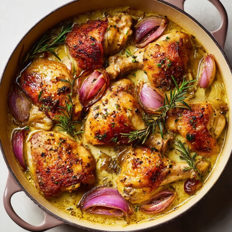 Délicieuses cuisses de poulet au vin blanc parfumées au romarin