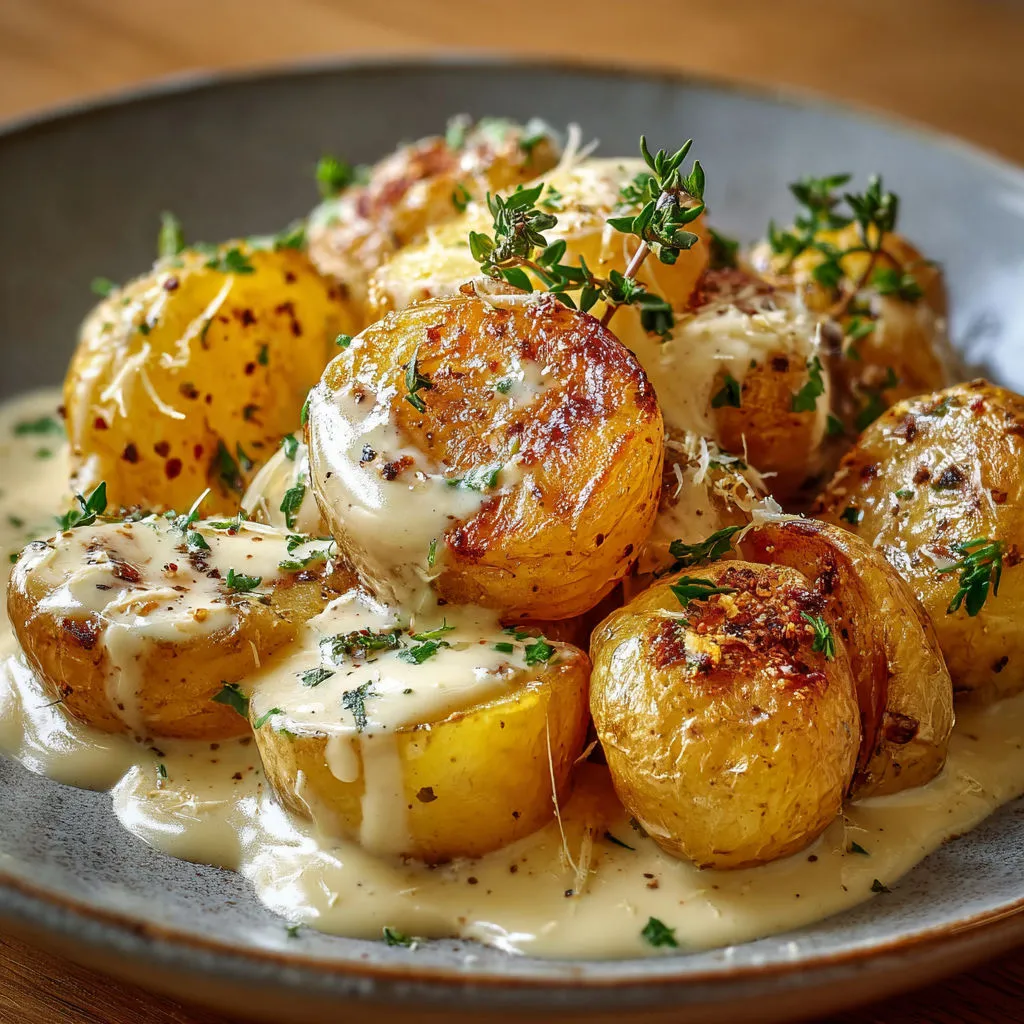 Délicieuses Pommes de Terre Grenaille à la Sauce Aillée