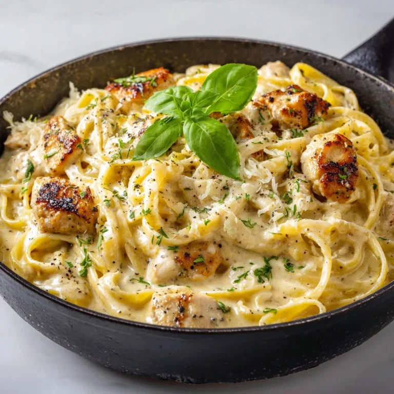 Délicieuses pâtes au poulet à la crème moutardée