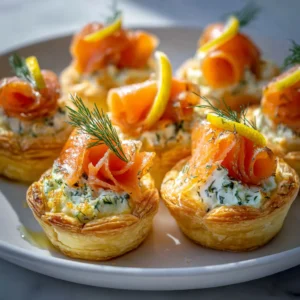 Délicieuses tartelettes saumon fumé et fromage frais