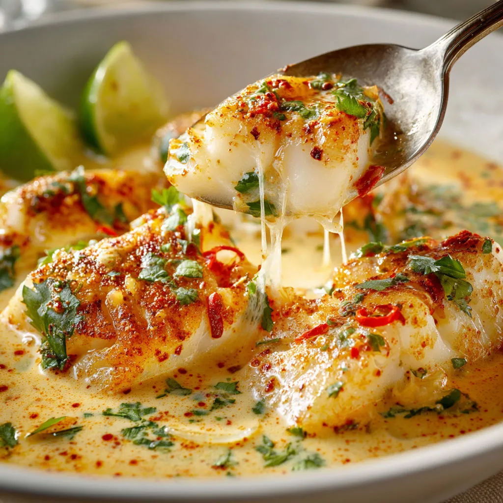 Délicieux cabillaud épicé au lait de coco - Recette exotique