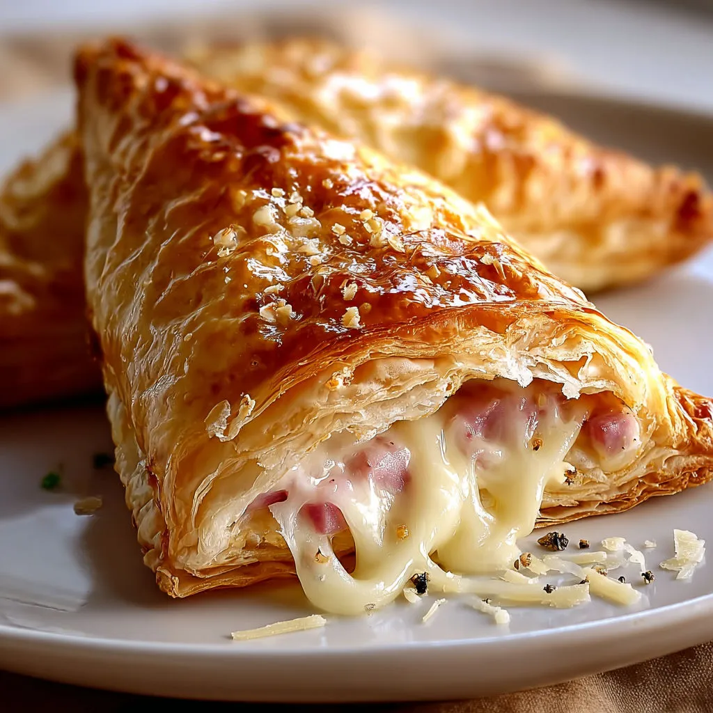 Délicieux chaussons au jambon et au gruyère