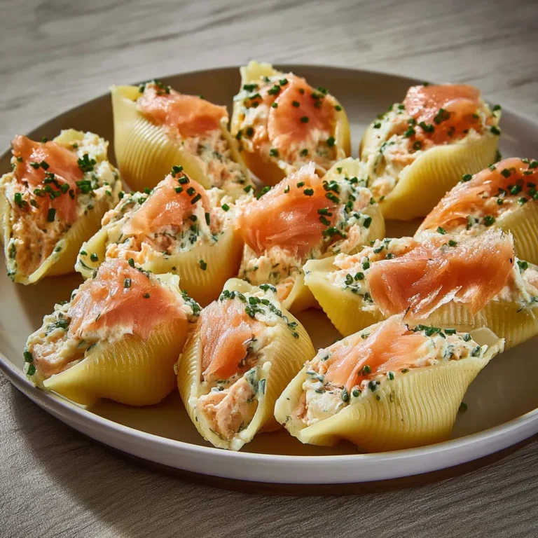 Délicieux conchiglioni au saumon fumé et mascarpone citronné