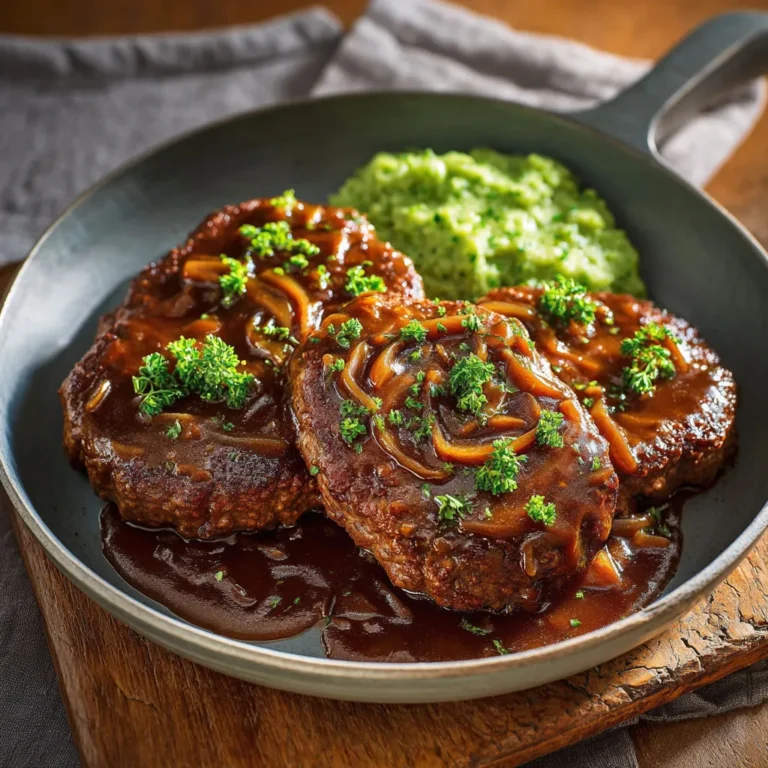 Délicieux hamburger steak gremolata avec brocoli rôti