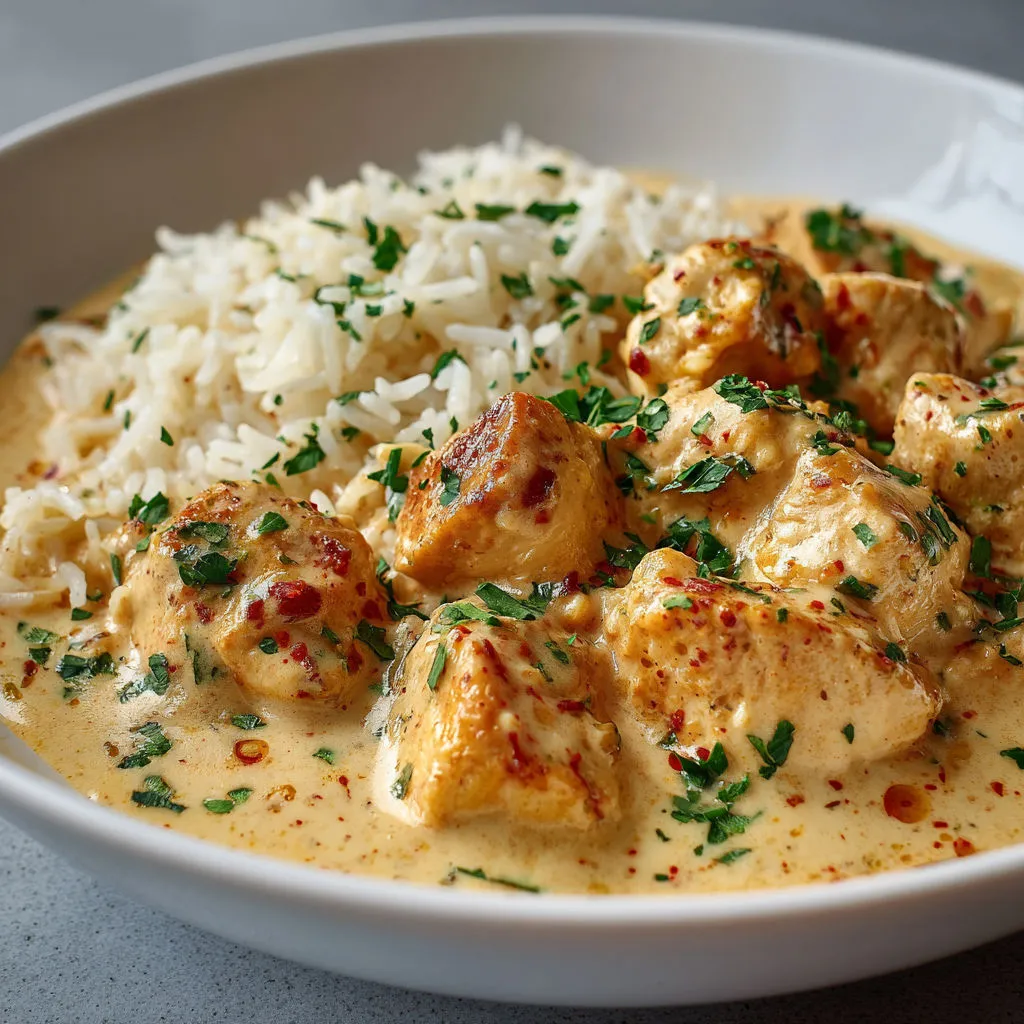 Délicieux Poulet Crémeux avec Riz Fondant: Recette Facile et Rapide
