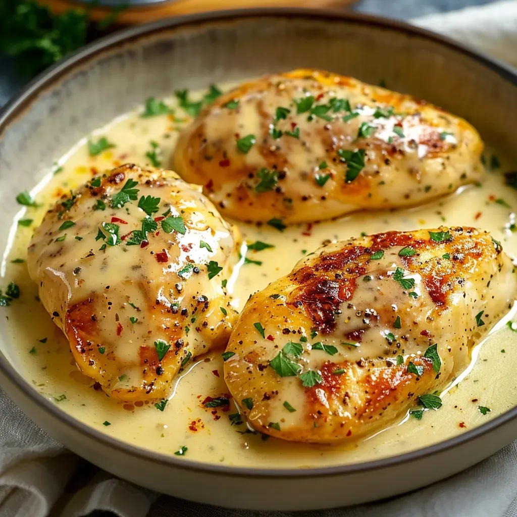 Délicieux poulet à la sauce parmesan onctueuse