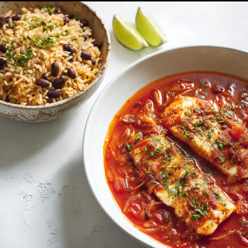 Délicieux riz mexicain au poisson et à la tomate