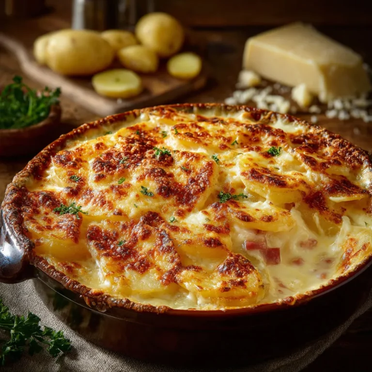 Gratin gourmand pommes de terre au triple fromage