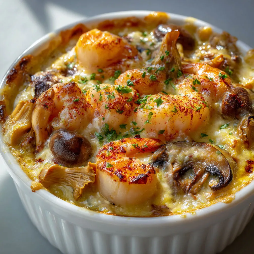 Noix de Saint-Jacques et Gambas aux Girolles: Recette Savoureuse