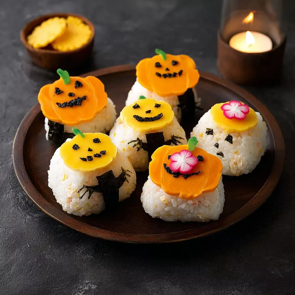 Onigiris Halloween : recette effrayante thon et mimolette