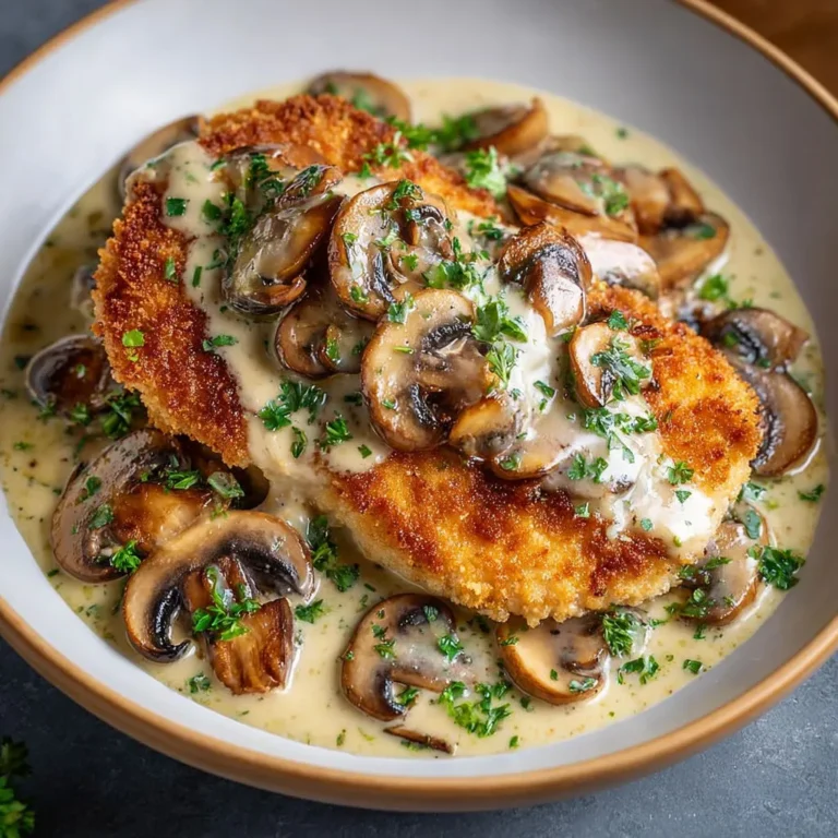 Poulet doré aux champignons et parmesan : recette savoureuse