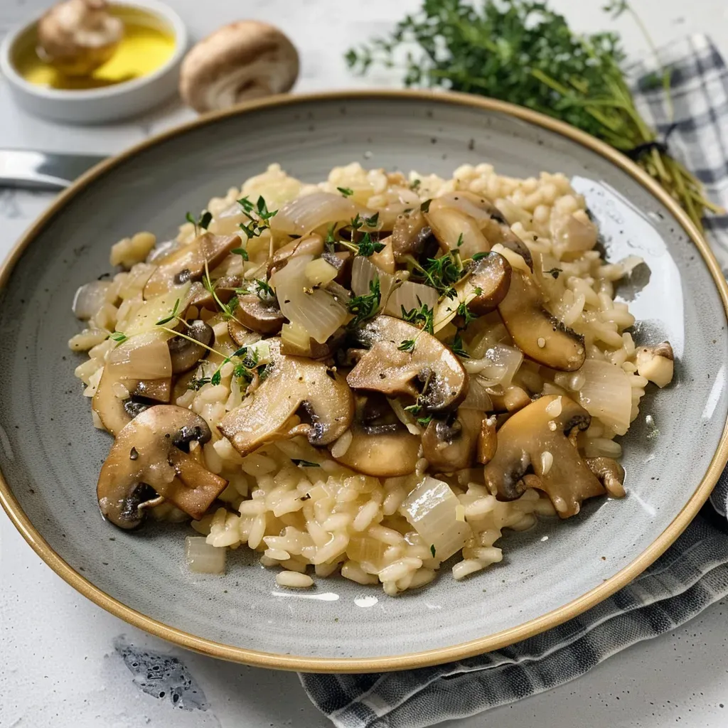 Risotto crémeux aux champignons : recette facile et savoureuse