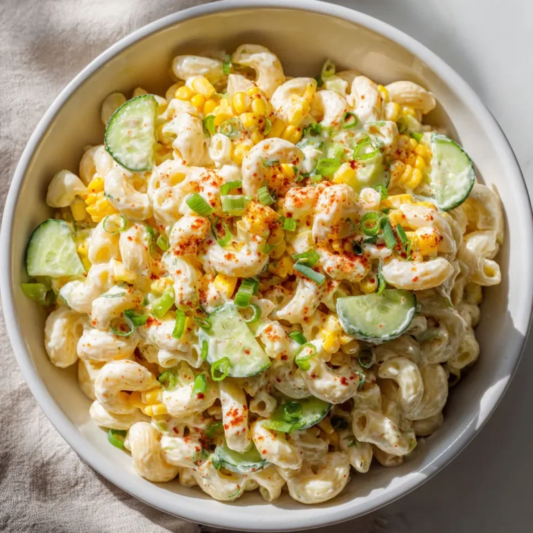 Salade macaronis gourmande: maïs et crème fraîche