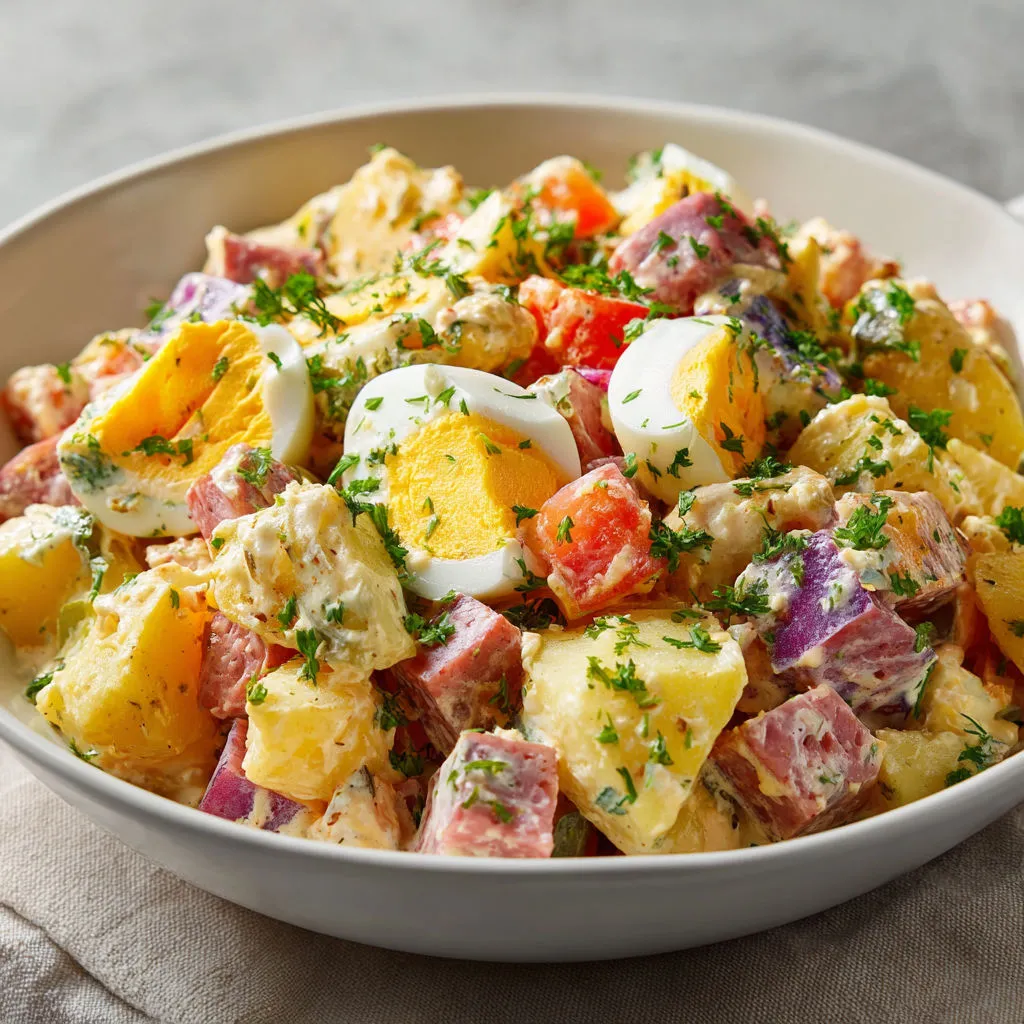 Salade piémontaise fraîcheur : recette traiteur facile et rapide