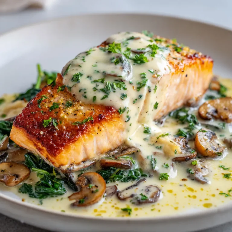 Saumon fondant au beurre d'ail et épinards savoureux