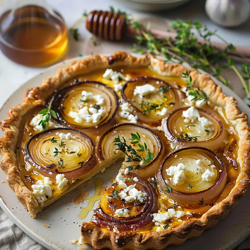 Tarte chèvre oignons miel : recette savoureuse et originale