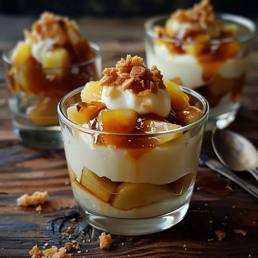 Verrine gourmande: pommes caramélisées envoûtantes
