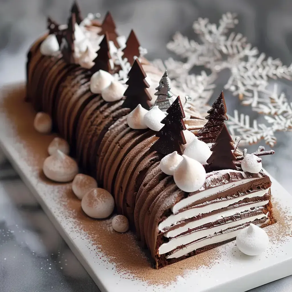Bûche au chocolat pour Noël : recette élégante et festive