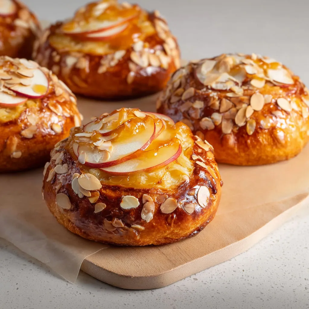 Brioches moelleuses pommes amandes: recette gourmande et facile