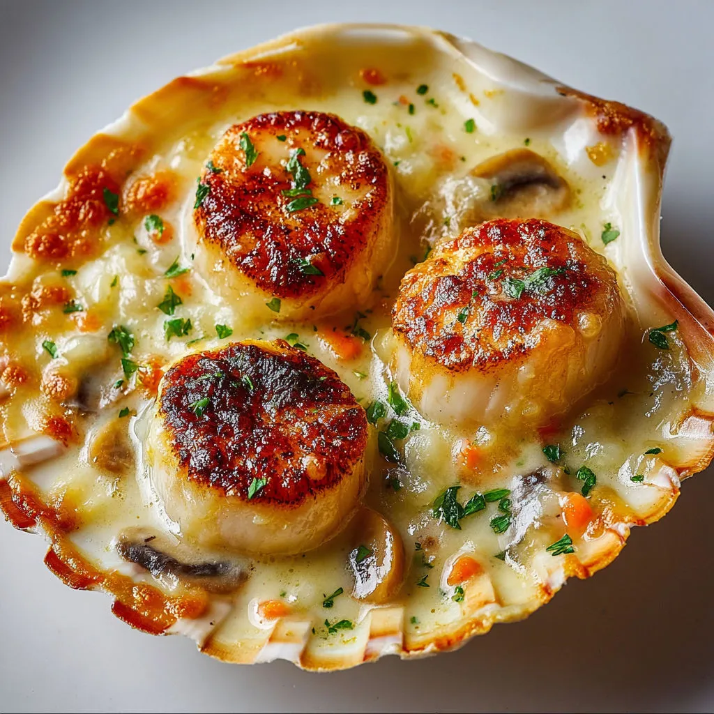 Coquilles gratinées au fromage : recette savoureuse et fondante