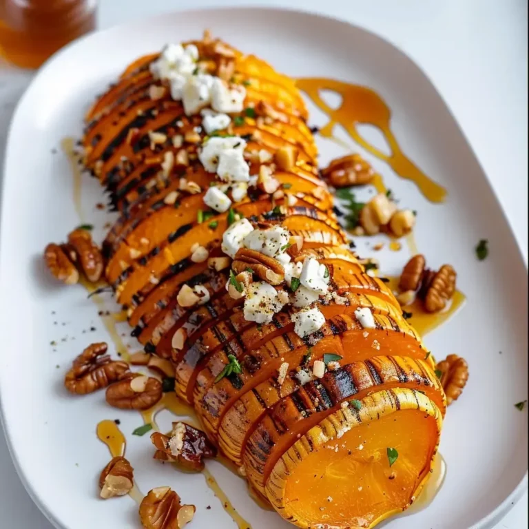 Délice automnal : Courge butternut rôtie à la feta et miel