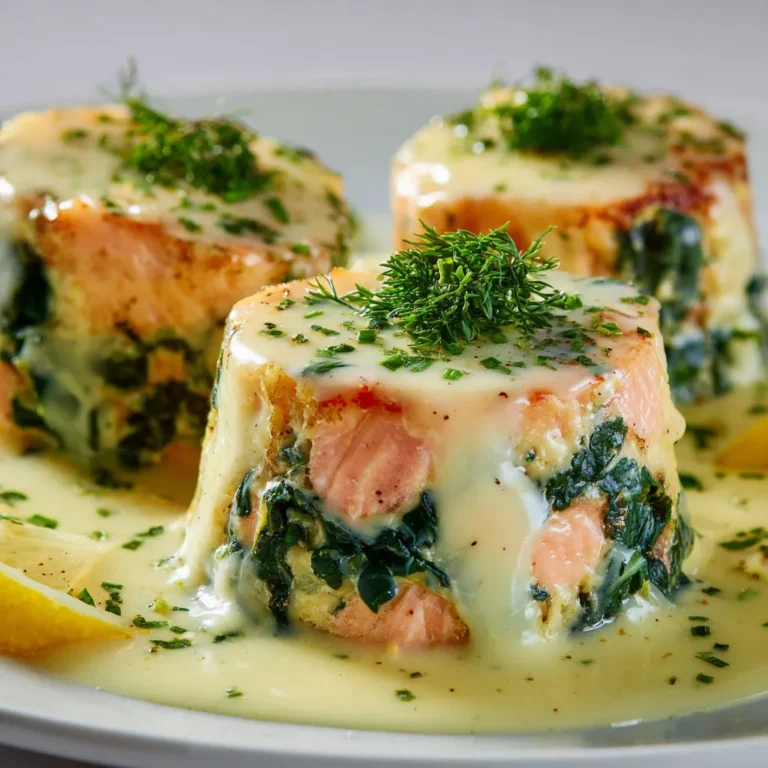 Délice: Flan Saumon, Épinards Frais et Zeste de Citron