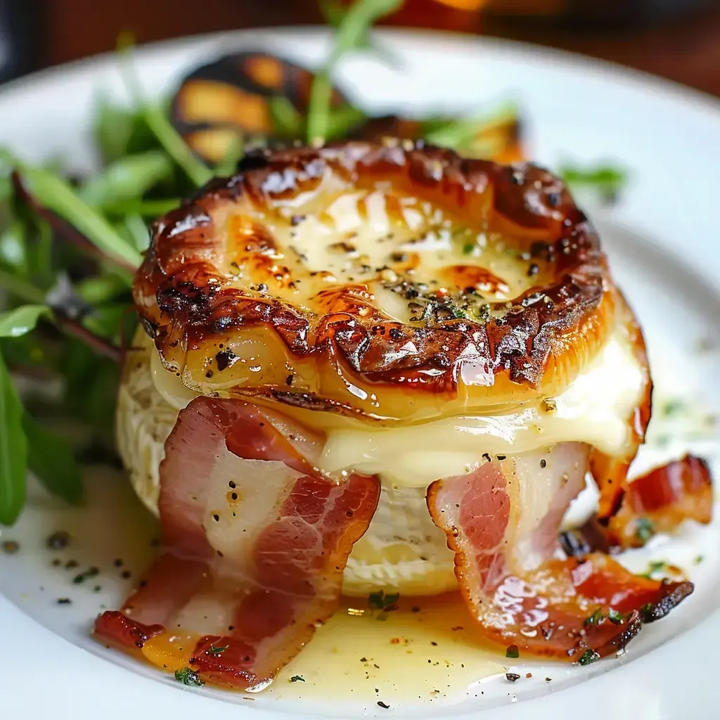 Délice fondant au camembert et bacon.