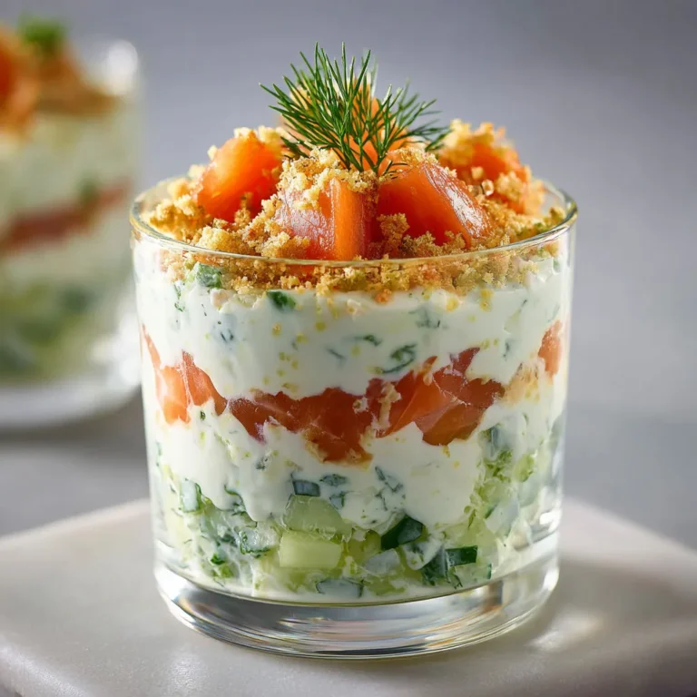 Délice frais : verrines saumon fumé, concombre, aneth