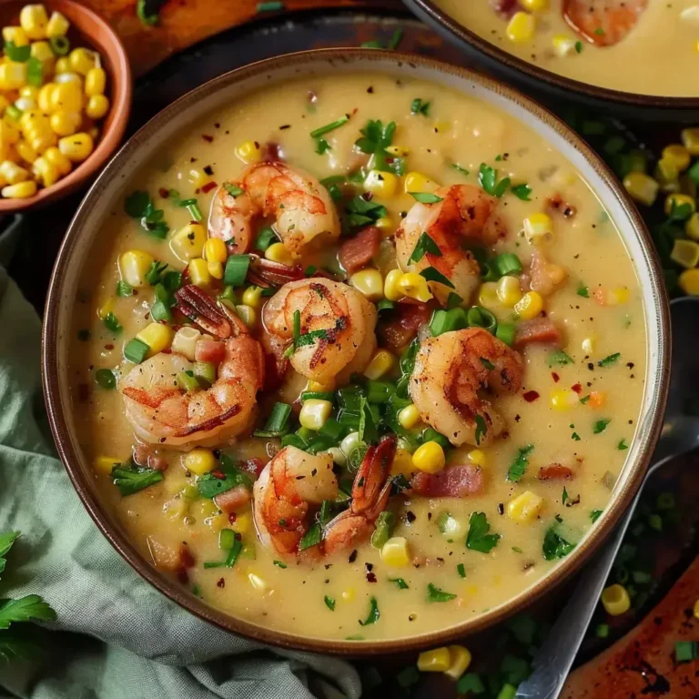 Délicieuse soupe crémeuse aux crevettes façon Cajun