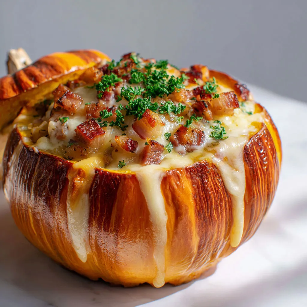 Délicieuse tartiflette au potimarron et lardons, un régal automnal