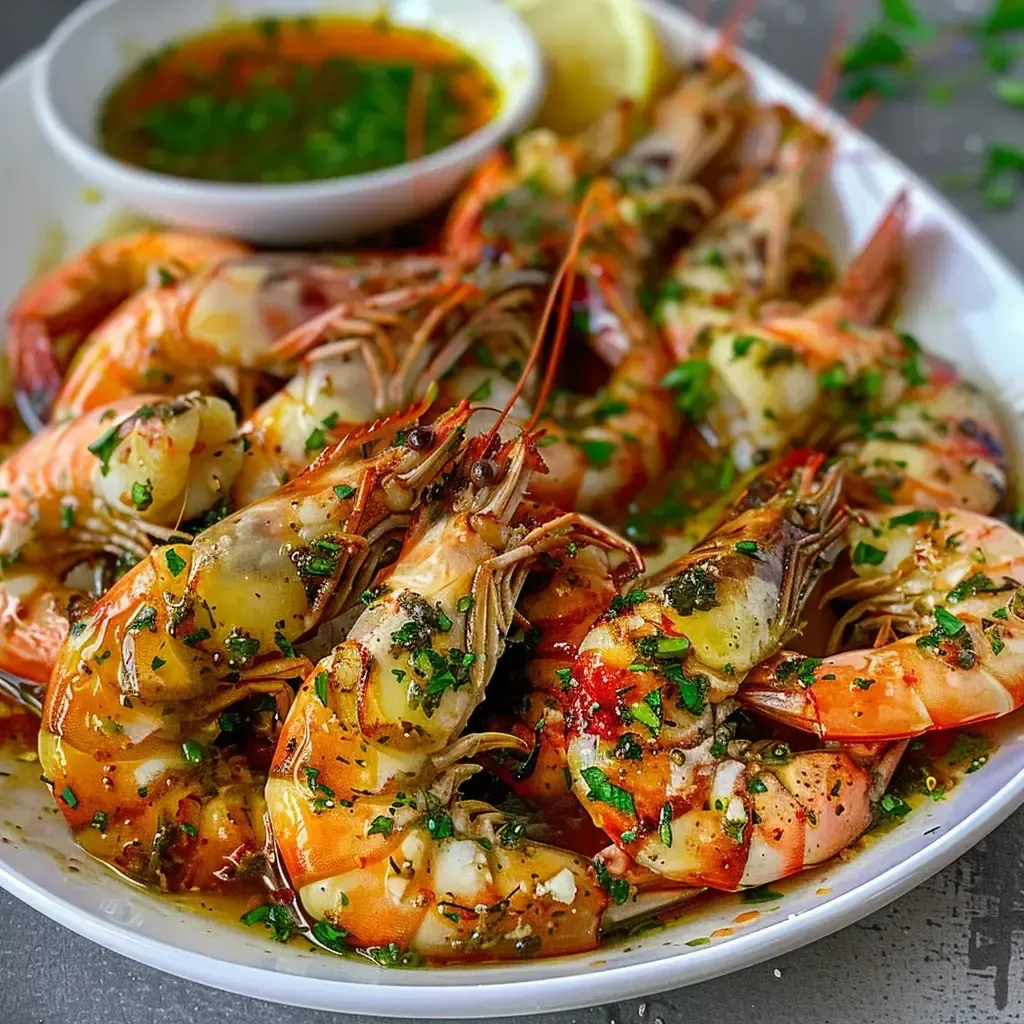 Délicieuses gambas sautées au beurre clarifié