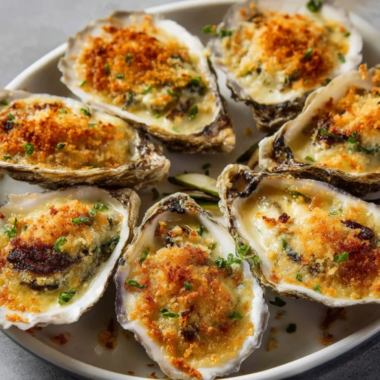 Délicieuses huîtres gratinées à la crème fraîche