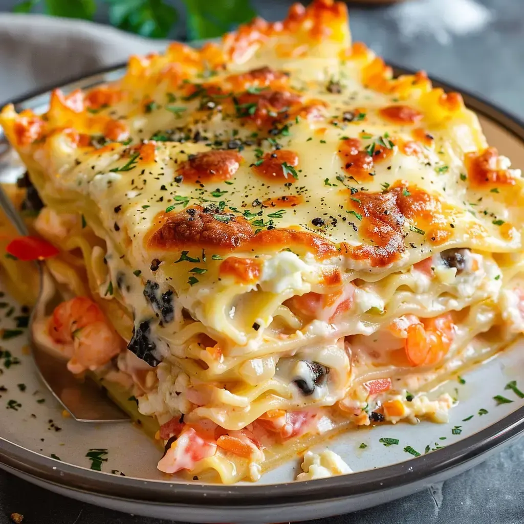 Délicieuses lasagnes aux fruits de mer: recette crémeuse.