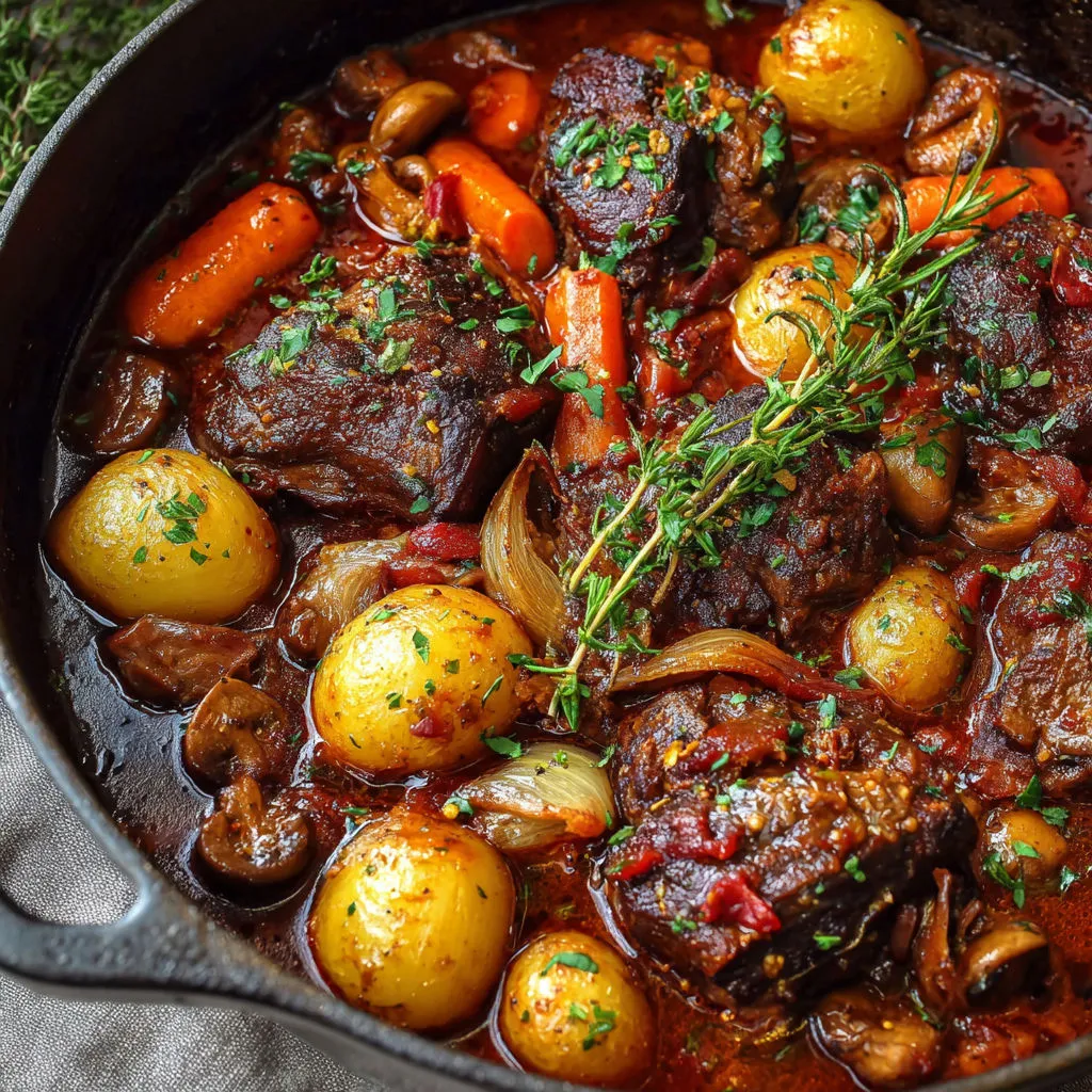 Délicieux Bourguignon d'Agneau Traditionnel